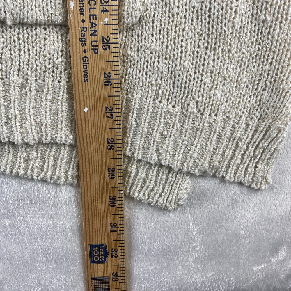 Easel Knit Oversized Cream Sweater Kangaroo Pocket Sz XL/1X Comfort 3/4 Sleeve - Picture 2 of 10